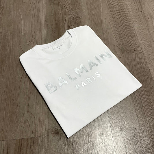 CAMISETA BALMAIN PARIS PLATEADO