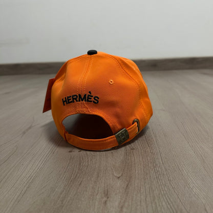 GORRA HERMES NARANJA/NEGRO